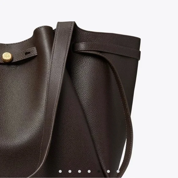 Tory Burch Romy Dark Brown Leather Tote - Picture 5 of 10